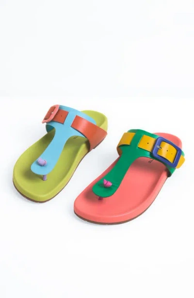 Charlotte Stone Misty Multicolor Footbed Thong Sandal