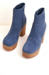 Charlotte Stone Paz Platform Clog Boot In Blue