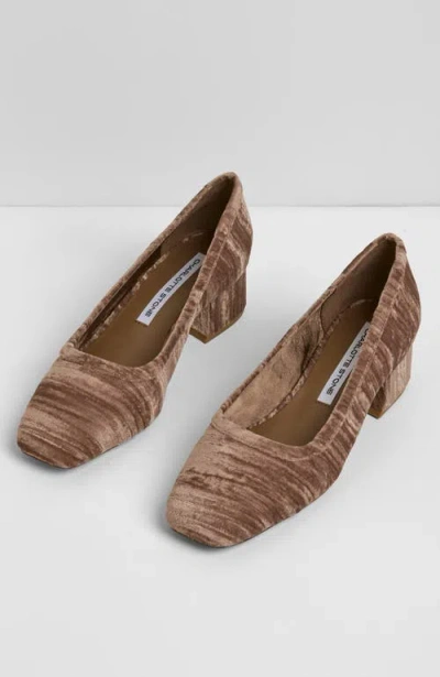 Charlotte Stone Poppie Block Heel Pump In Fog