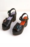 Charlotte Stone Raf Mismatch Platform Sandal In Black