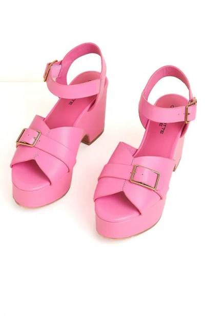 Charlotte Stone Raf Platform Sandal In Pink