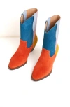 Charlotte Stone Roberta Multicolor Western Boot In Blue
