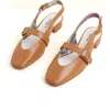 Charlotte Stone Rose Slingback Flat In Brown