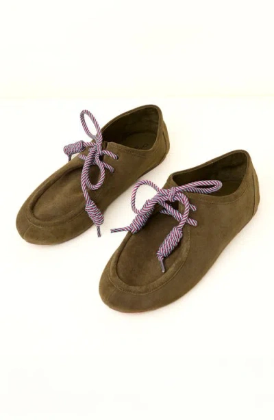 Charlotte Stone Ryan Ballet Loafer Flat In Green