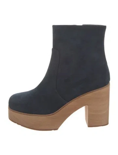 Pre-owned Charlotte Stone Suede Boots In Blue