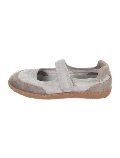 Pre-owned Charlotte Stone Suede Colorblock Pattern Sneakers In Gray