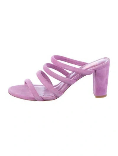 Pre-owned Charlotte Stone Suede Slides In Purple