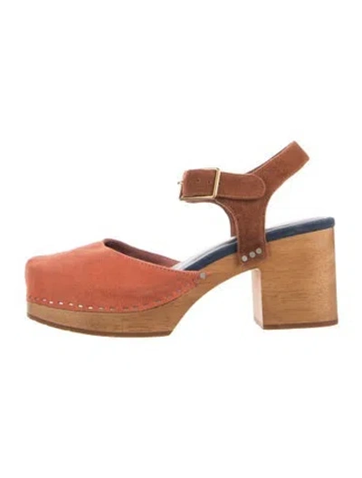 Pre-owned Charlotte Stone Suede Slingback Pumps In Multi
