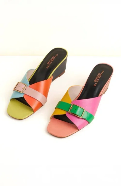 Charlotte Stone Teresa Mismatch Low Wedge Sandal