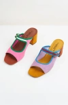 Charlotte Stone Trissa Mismatch Mary Jane Slide Sandal In Multi