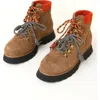 Charlotte Stone Tyler Lace-up Lug Sole Boot In Brown