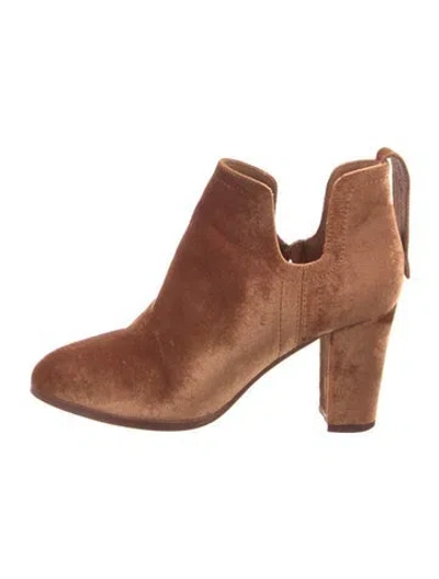 Pre-owned Charlotte Stone Velvet Boots In Brown