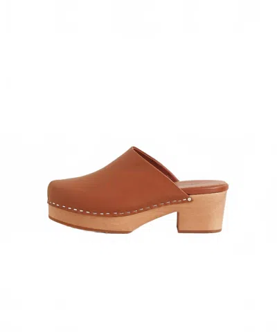 Charlotte Stone Women's Martino Low Heel Wooden Clogs In Brown