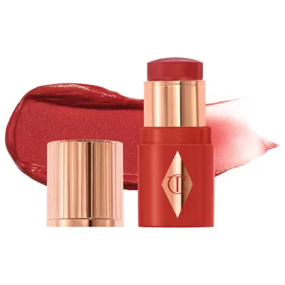 Charlotte Tilbury Mini Unreal Lip + Cheek Glow Blush Stick With Hyaluronic Acid Cherry Glow 0.1 Oz/3 G