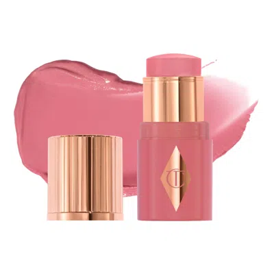 Charlotte Tilbury Mini Unreal Lip + Cheek Glow Blush Stick With Hyaluronic Acid Rosy Glow 0.1 Oz/3 G