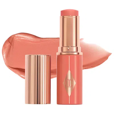 Charlotte Tilbury Unreal Lip + Cheek Glow Blush Stick With Hyaluronic Acid Peach Glow 0.31 Oz/9 ml