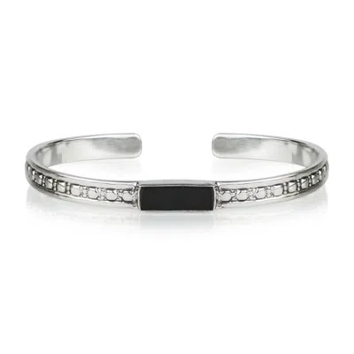 Charlotte's Web Jewellery Black / Silver Maharani Men's Black Onyx Cuff Bracelet In Multi