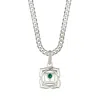 Charlotte's Web Jewellery Green / Silver Root Chakra Mens Silver Necklace - Emerald In Multi