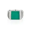 Charlotte's Web Jewellery Green / Silver Sacred Universe Men's Silver Signet Ring - Green Onyx
