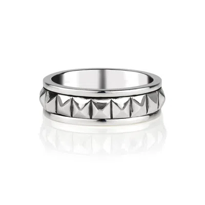 Charlotte's Web Jewellery Pyramid Men's Silver Spinning Ring
