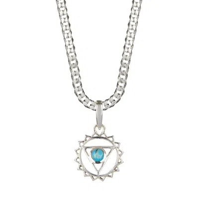 Charlotte's Web Jewellery Throat Chakra Men's Silver Necklace - Turquoise