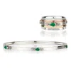 Charlotte's Web Jewellery Women's Amara Bliss Silver Spinning Ring & Bangle Gift Set - Green Onyx