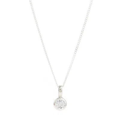 Charlotte's Web Jewellery Women's April Birthstone Charm Silver Necklace - White Topaz