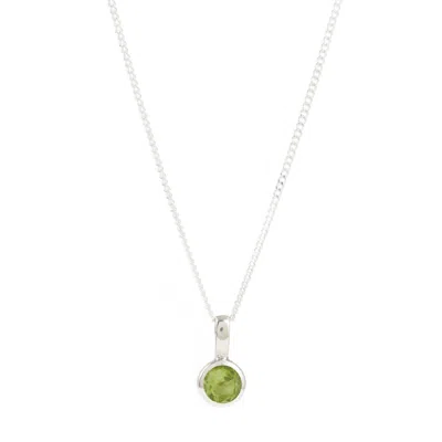 Charlotte's Web Jewellery Women's August Birthstone Charm Silver Necklace - Peridot