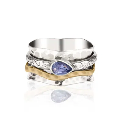 Charlotte's Web Jewellery Women's Aura Magic Silver Spinning Ring - Tanzanite