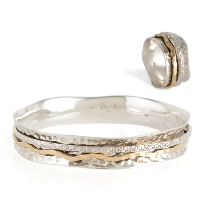 Charlotte's Web Jewellery Women's Aura Magic Silver Spinning Ring & Bangle Gift Set