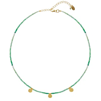 Charlotte's Web Jewellery Women's Be In Nature Gold Vermeil Beaded Necklace - Green Onyx