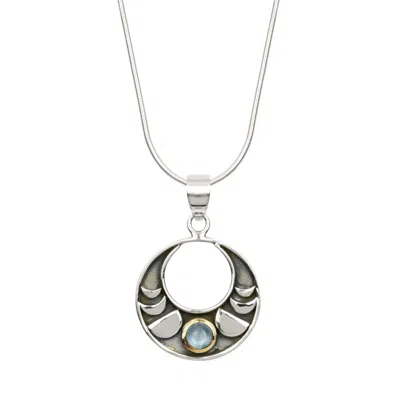 Charlotte's Web Jewellery Women's Black / Silver Moon Phase Silver Necklace - Moonstone In Multi