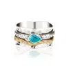 Charlotte's Web Jewellery Women's Blue Aura Magic Silver Spinning Ring - Turquoise