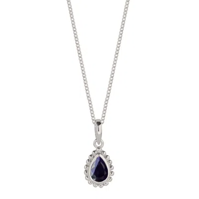 Charlotte's Web Jewellery Women's Blue / Black / Silver September Birthstone Sterling Silver Necklace - Black Sapphire