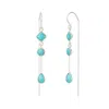 Charlotte's Web Jewellery Women's Blue Drop In The Ocean Silver Threader Earrings - Turquoise In Blue
