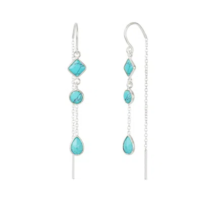 Charlotte's Web Jewellery Women's Blue Drop In The Ocean Silver Threader Earrings - Turquoise