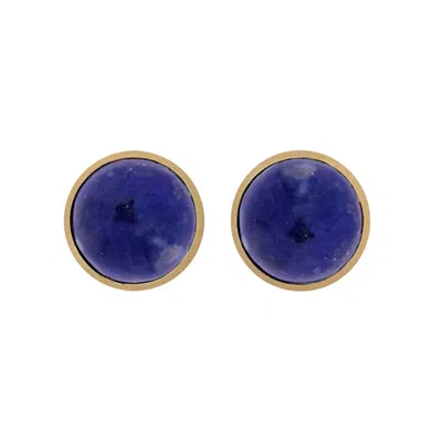 Charlotte's Web Jewellery Women's Blue / Gold Maya Interchangeable Gold Vermeil Stud Earrings - Lapis Lazuli In Multi