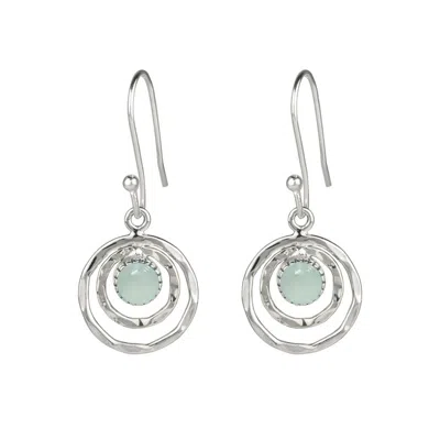 Charlotte's Web Jewellery Women's Blue Infinity Universe Silver Earrings - Chalcedony
