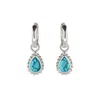 Charlotte's Web Jewellery Women's Blue / Silver December Birthstone Sterling Silver Huggie Hoops - Turquoise