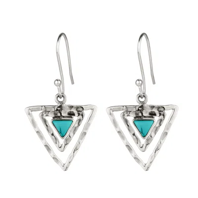 Charlotte's Web Jewellery Women's Blue / Silver Infinity Trikona Silver Earrings - Turquoise In Multi