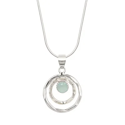 Charlotte's Web Jewellery Women's Blue / Silver Infinity Universe Silver Necklace - Chalcedony In Multi