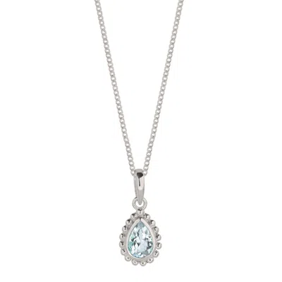 Charlotte's Web Jewellery Women's Blue / Silver March Birthstone Sterling Silver Necklace - Aquamarine