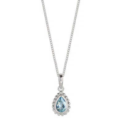 Charlotte's Web Jewellery Women's Blue / Silver November Birthstone Sterling Silver Necklace - Blue Topaz