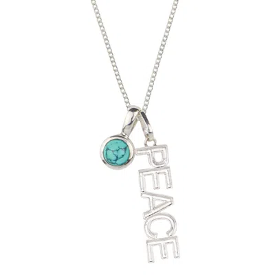 Charlotte's Web Jewellery Women's Blue / Silver Peace Rocks Silver Necklace With Turquoise Birthstone Charm In Multi