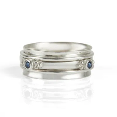 Charlotte's Web Jewellery Women's Blue / Silver Rajalita Wisdom Silver Spinning Ring - Sapphire In Multi