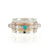 Charlotte's Web Jewellery Women's Blue / Silver Rajput Empowerment Silver Spinning Ring - Turquoise And Pearl In Multi