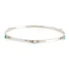 Charlotte's Web Jewellery Women's Blue / Silver Rajput Serenity Silver Stacking Bangle - Turquoise & Pearl In Multi
