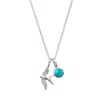 Charlotte's Web Jewellery Women's Blue / Silver Swallow In Flight Silver Necklace With Turquoise Birthstone Charm In Multi