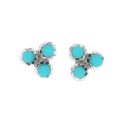 Charlotte's Web Jewellery Women's Blue / Silver Threeni Silver Stud Earrings - Turquoise In Multi