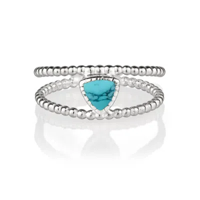 Charlotte's Web Jewellery Women's Blue / Silver Trillion Rawa Silver Stacking Ring - Turquoise In Multi